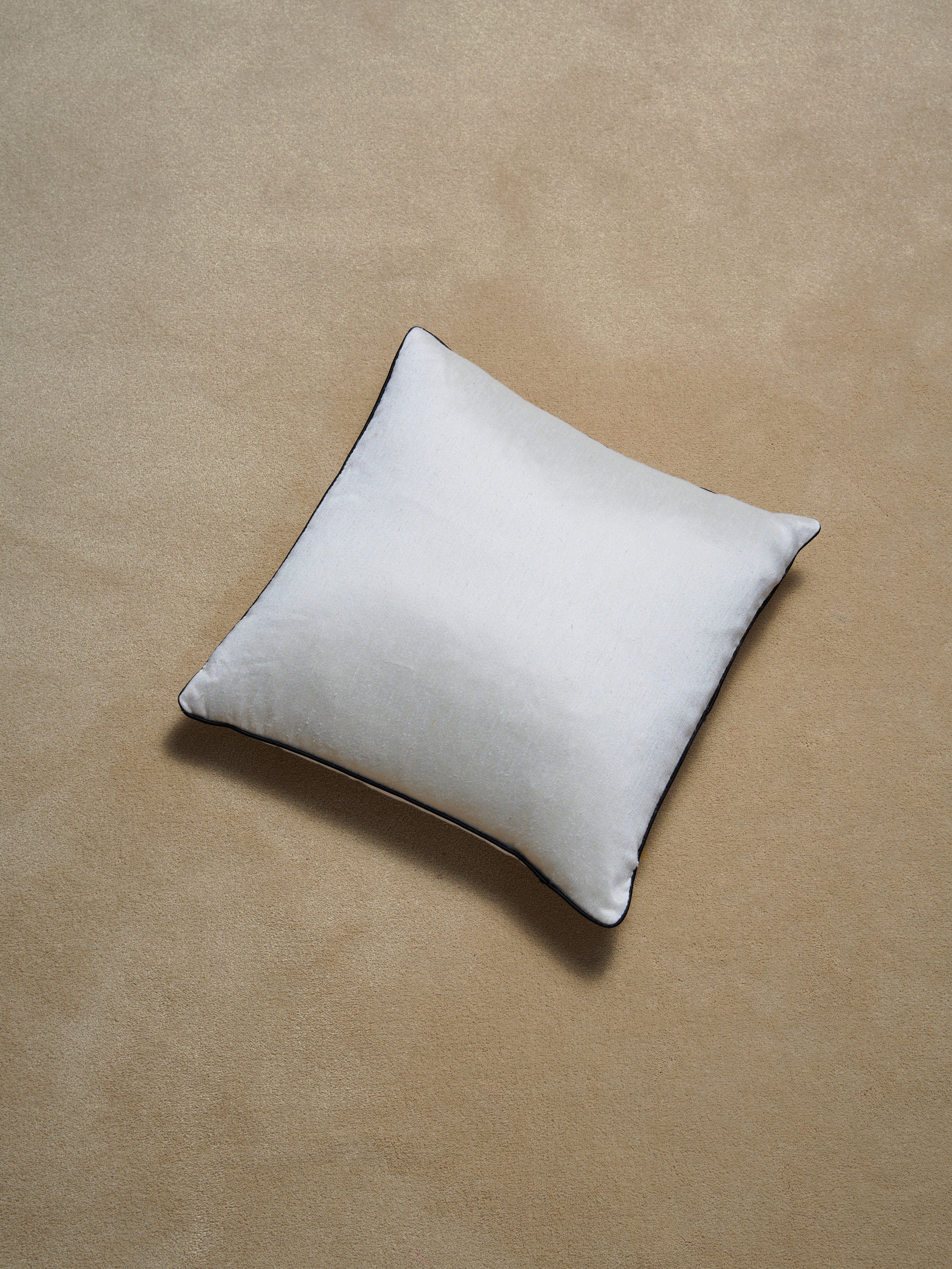 PIPED CUSHION - SILK SATEEN - CHAMPAGNE