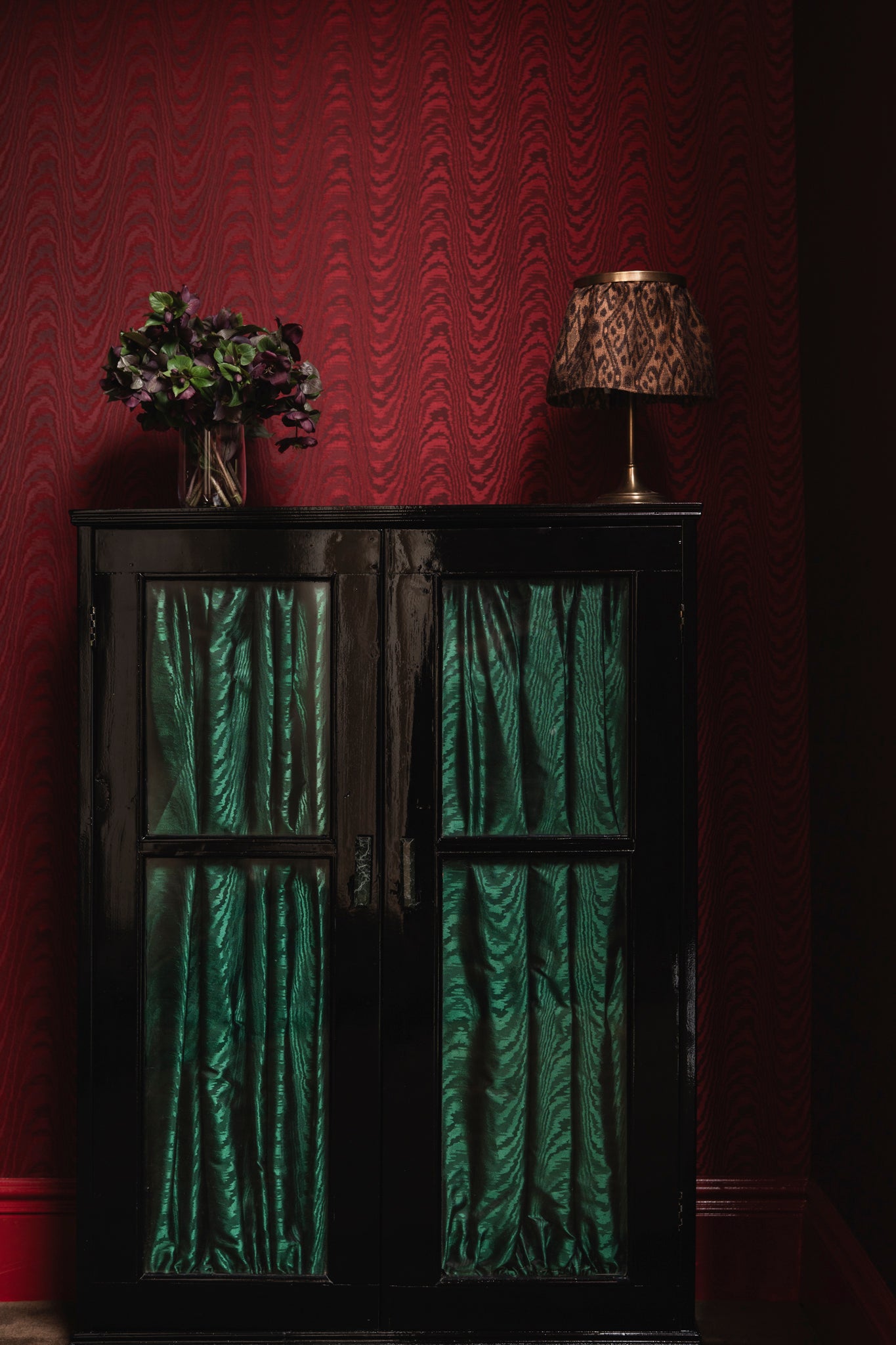 moiré tissé - banker's lamp green
